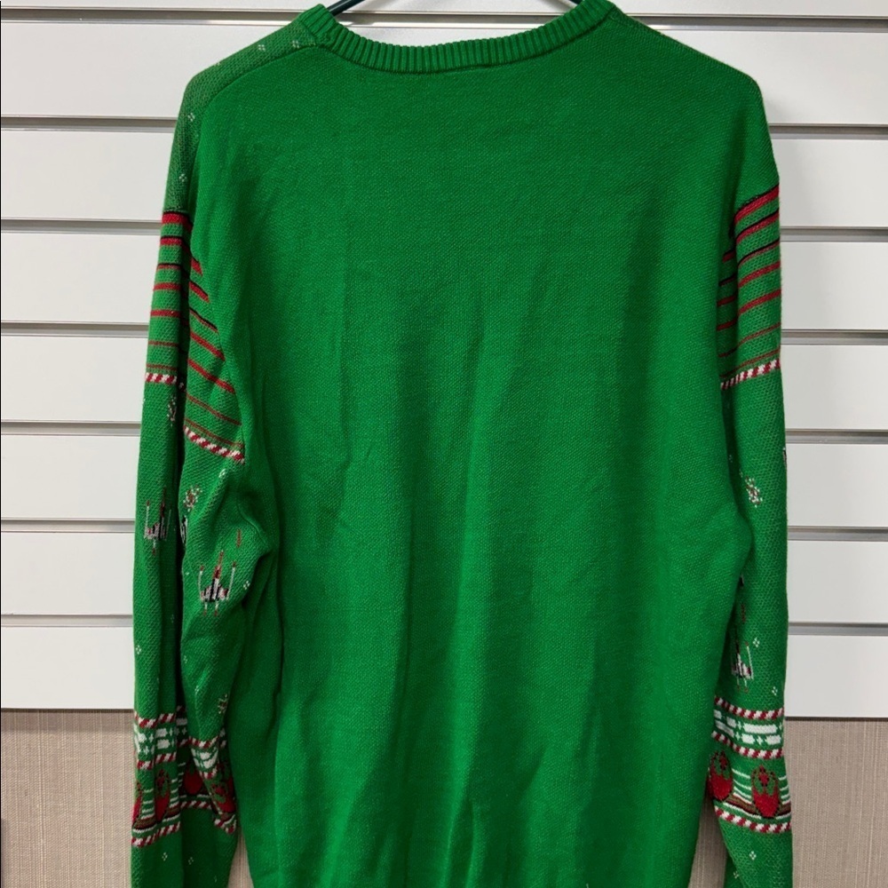 Star Wars Festive Green Christmas Holiday Starfighter Crewneck Sweater size Xxl - Picture 3 of 4
